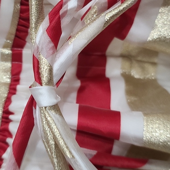 Rare Editions Girls Dress Red Shimmery Gold White Jeweled Zip Christmas 12 EUC - Picture 8 of 10